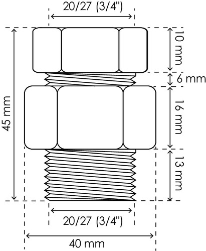 Raccord isolant diélectrique démontable MF3/4